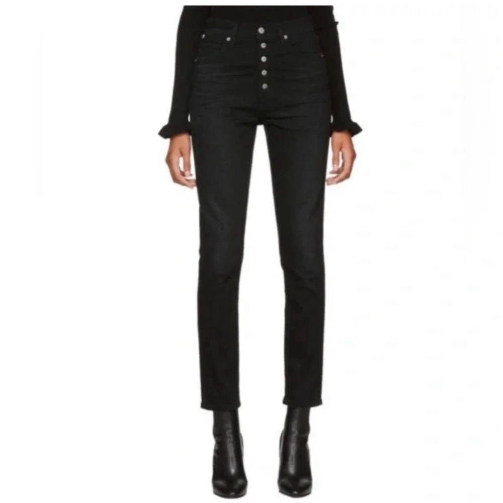 Citizens of Humanity Olivia High Rise Slim Ankle Jeans in Black - Size 25